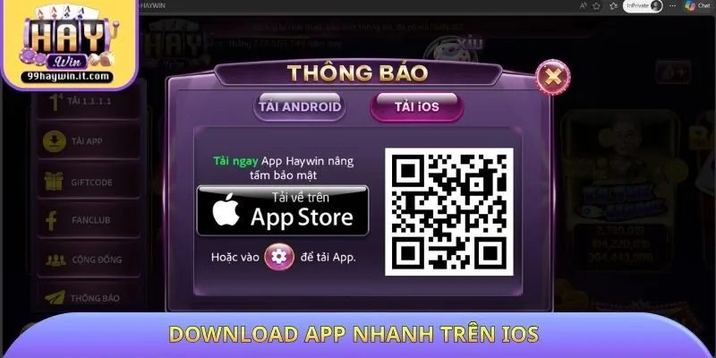 Download app nhanh trên IOS