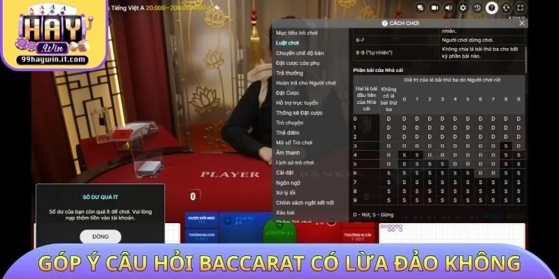 Góp ý câu hỏi Baccarat có lừa đảo không