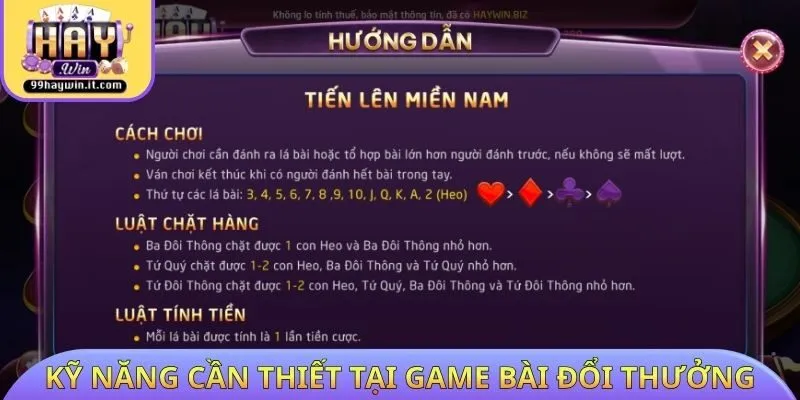 Kỹ năng cần thiết tại Game bài đổi thưởng